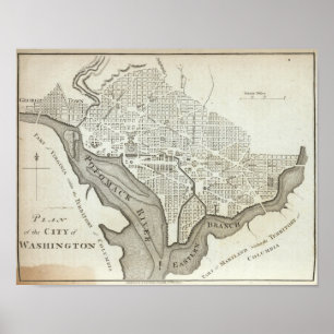 Plan of the City of Washington Poster