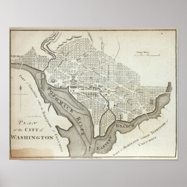 Plan of the City of Washington Poster (Front)