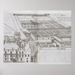 Plan of the enclosed gardens and Chateau de Gaillo Poster