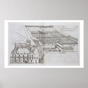 Plan of the enclosed gardens and Chateau de Gaillo Poster