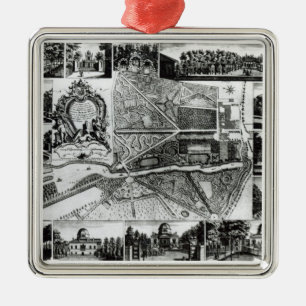 Plan of the Garden and View of the Houses at Chisw Metal Ornament