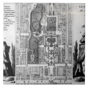 Plan of the Gardens of the Emperor of Peking, from Tile
