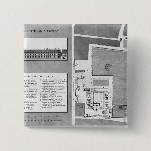 Plan of the Maternite Port-Royal 2 Inch Square Button