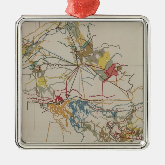 Plan of the New Almaden Mine Metal Ornament (Front)