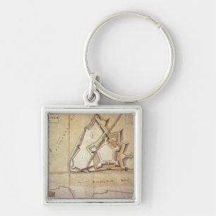 Plan of the New Fort at Pittsburgh Keychain