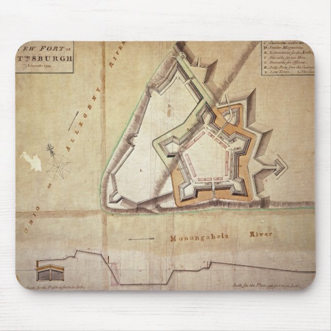 Plan of the New Fort at Pittsburgh Mouse Pad (Front)