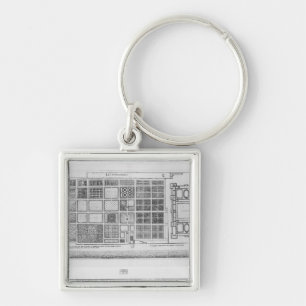 Plan of the Palace and Garden of the Tuileries Keychain