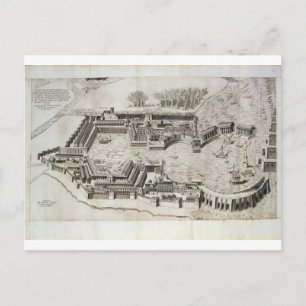 Plan of the port of Ostia Antica, engraved by the Postcard