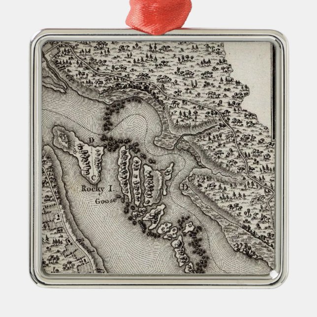 Plan of the Rapids or Falls of the Ohio Metal Ornament (Front)