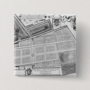 Plan of the Royal Garden 2 Inch Square Button
