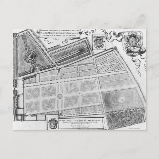 Plan of the Royal Garden Postcard (Front)