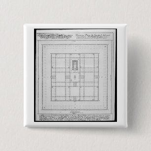 Plan of the Temple of Solomon, Jerusalem, from 'En 2 Inch Square Button