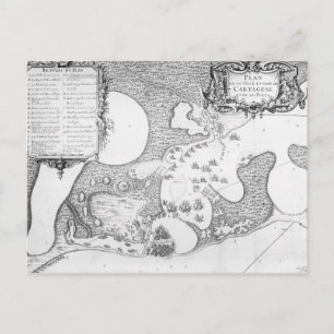 Plan of the Town and Harbour of Cartagena Postcard