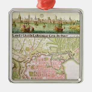 Plan of the town of La Rochelle, 1736 Metal Ornament
