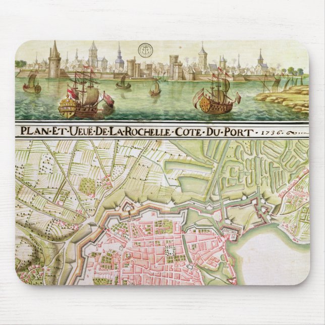Plan of the town of La Rochelle, 1736 Mouse Pad (Front)