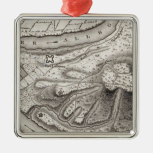 Plan of the Town of Pittsburg Metal Ornament
