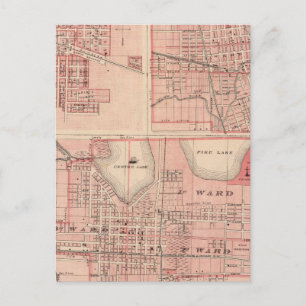 Plan of Warsaw with Pierceton, Plymouth Postcard