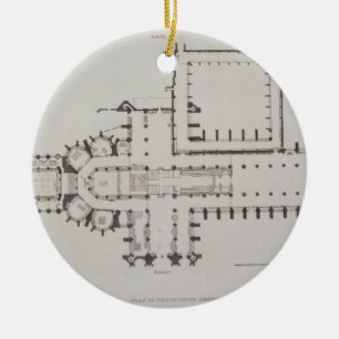Plan of Westminster Abbey, plate 1 from 'Westminst Ceramic Ornament