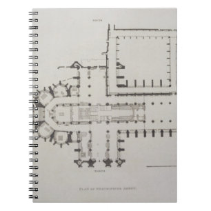 Plan of Westminster Abbey, plate 1 from 'Westminst Notebook