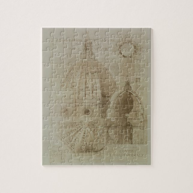Plan, Section and Elevation of Florence Cathedral, Jigsaw Puzzle (Vertical)