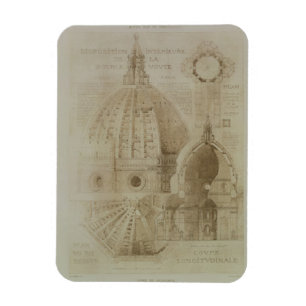 Plan, Section and Elevation of Florence Cathedral, Magnet