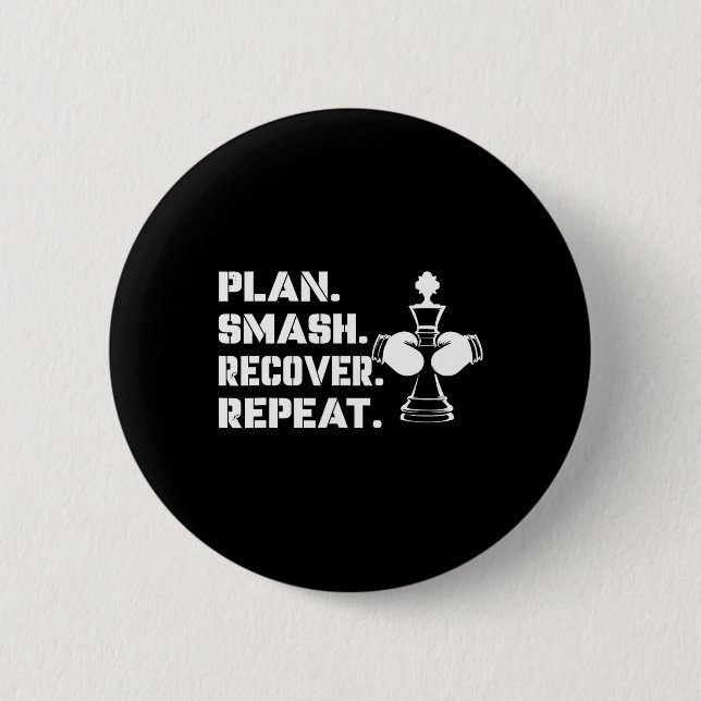 Plan. Smash. Recover. Repeat.' - Chess Boxing  2 Inch Round Button (Front)