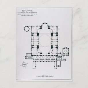 Plan to show the orientation of the narthex postcard