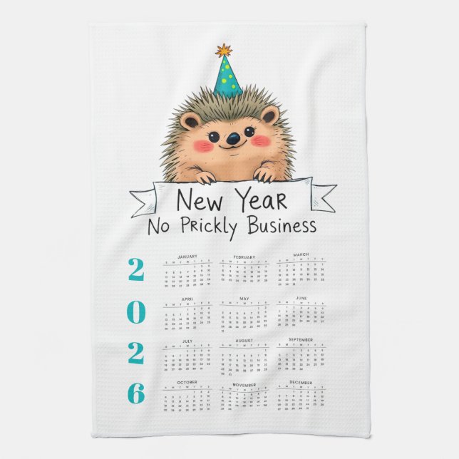 Plan your year in style with this 2026 calendar kitchen towel (Vertical)