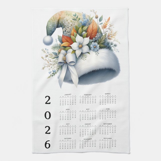 Plan your year in style with this 2026 calendar kitchen towel (Vertical)