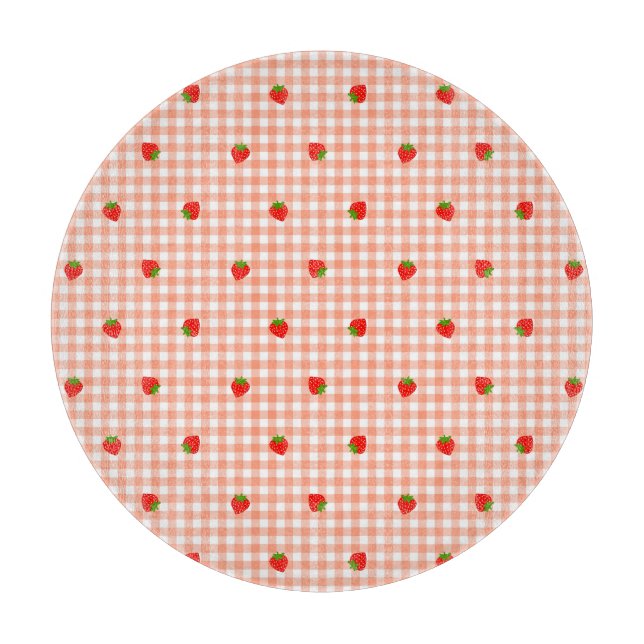 PLANCHE À DÉCOUPER いちご＆ギンガムチェック（サーモンピンク）    (Devant)