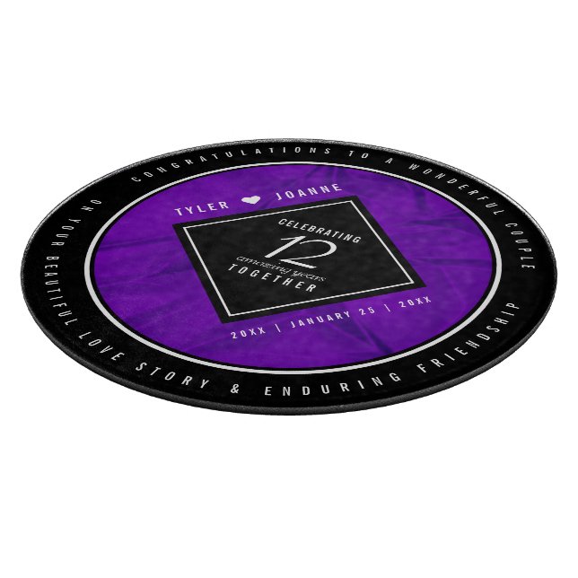 Planche À Découper 12ème anniversaire de la Mariage de soie (Coin)