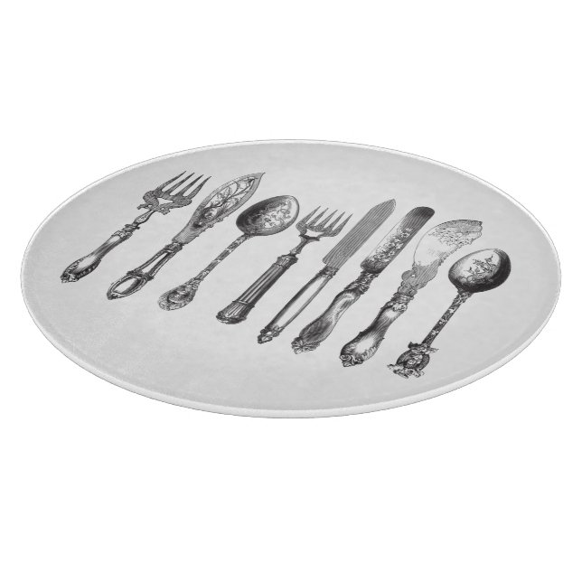 Planche À Découper 1800s blancs de couteau de cuillère de fourchette (Coin)