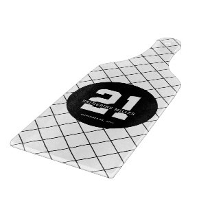 Planche À Découper 21e anniversaire personnalisé Moderne et élégant