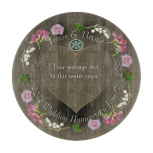 Planche À Découper 22e anniversaire du Mariage Floral