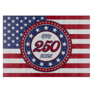 Planche À Découper 250e anniversaire d'Amérique avec le drapeau des É