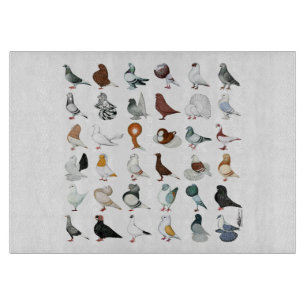 Planche À Découper 36 races de pigeons