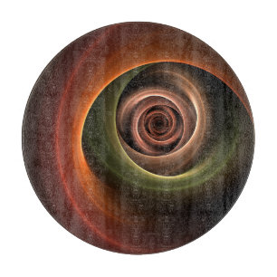 Planche À Découper 3D Spirale Abstraite couleurs chaudes Art fractal 