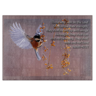 Planche À Découper 40:31 d'Isaïe de vers de bible avec l'oiseau de