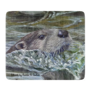 Planche À Découper 6" x 7" conseil de taille du verre avec la loutre