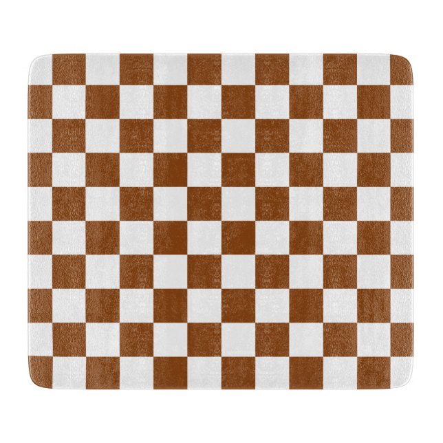 Planche À Découper à damiers Brown et blanc (Devant)