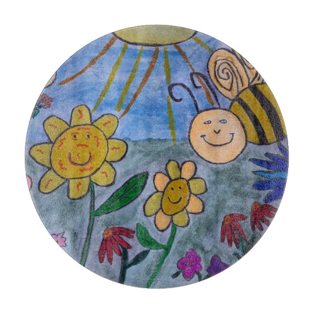 Planche à découper Abeille et Fleurs (Devant)