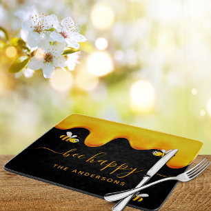 Planche À Découper Abeilles noires joyeux bosse abeilles doux miel mo