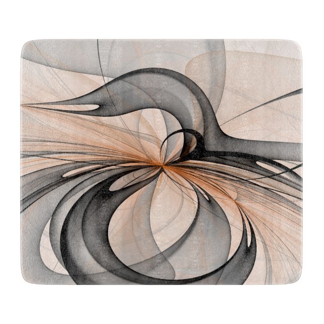 Planche À Découper Abstrait Anthracite Grey Sienna Art moderne fracta (Devant)