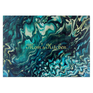 Planche à découper Abstrait Aqua Turquoise sur mes