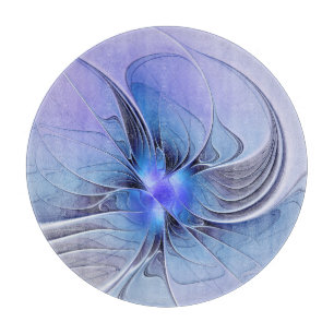 Planche À Découper Abstrait Art Fractal Lavande Bleu