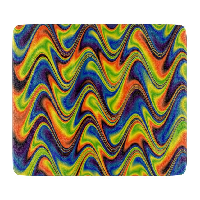 Planche À Découper Abstrait Multicolore Ondulé (Devant)