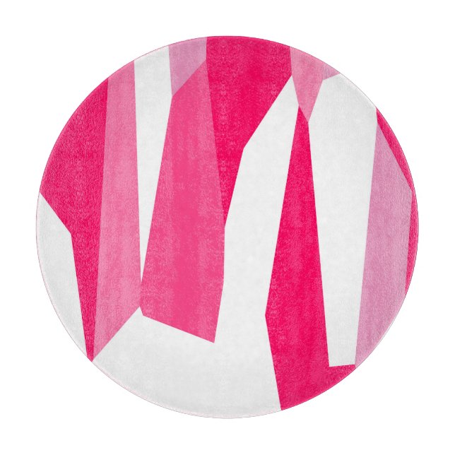 Planche À Découper abstrait rose et blanc (Devant)
