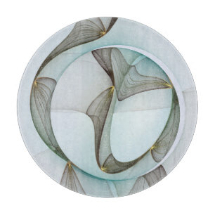 Planche À Découper Abstrait Turquoise Brown Gold Elegance