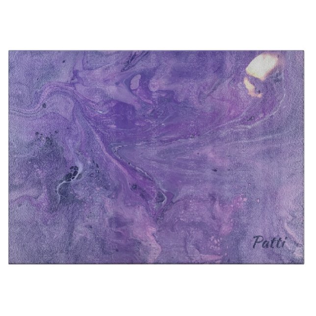 Planche À Découper Abstrait violet Personnaliser le verre (Devant)
