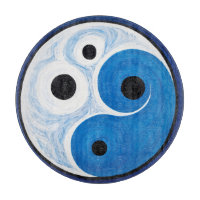 Abstrait Yin Yang : Moderniste Bleu & Blanc